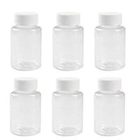 12PCS 100ML 3.4OZ Transparent Empty Plastic Bottles with White Screw Cap Solid Powder Capsules Pill Tablet Holder Storage Box Refillable Portable Durable Container Jar Pot for Travel Daily Life
