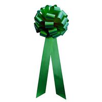 Big Decorative Emerald Green Ribbon Pull Bows with Long Tails - 9" Wide, Set of 6, St. Patrick's Day, Christmas, Wreath, Swag, Garland, Earth Day Arbor Day, Birthday, Thanksgiving, Fundraiser, Decor