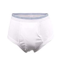 2-Pack Men’s Incontinence Underwear Cotton Regular Absorbency Reusable Washable Urinary Incontinence Briefs for Prostate Surgical, Elder, Long Driving (White, 2X-Large)