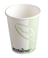 8 oz Compostable Hot Cups in Pack of 50 - Made in USA