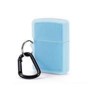 Fironst Silicone Case for Classic Zippo Lighter, Protective Case Anti-Lost Cover Skin Sleeve Holder Accessories with Metal Carabiner, Convex Engraving is Not Applicable (Translucent Blue, Classic)