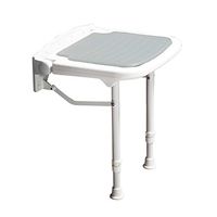 LLF Wall-Mounted Height Adjustable Shower Seat with Padded Seat, for Elderly, Disabled, Injured, Folding Seat Saves Space (Color : Gray)