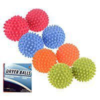 Set of 8 Black Duck Brand Reusable Dryer Balls Replace Laundry Drying Fabric Softener Colors - Pink, Blue, Orange, Green