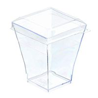 Clear Plastic Lid (Case of 600), PacknWood - Recyclable Cover for all Taiti Square Cups (1.7" x 1.7") 209MBLTAIT
