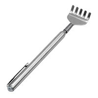 Liveday 2pcs Telescopic Back Scratcher Bear Claw Massager Stainless Steel Pen Shape Creative Pen Clip Back Scratcher Home Office Must