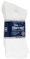 Diastar Comfy Feet Diabetic Socks, White, 10-13, 3 pack