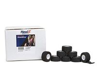HealiT ShieldGrip™ Cohesive Bandage 1inch-Wide Self Adherent Sports Athletic Wrap Medical Tape, Elastic Flexible First Aid Gauze Ideal for Stretch Wrist, Ankle Sprain, Swelling - Black - 24 Pack/Case