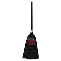 Flag-Tip Janitor Push Broom in Natural and Black