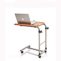 LXT PANDA Overbed Table, Flat Rolling Bed Table with Adjustable Height - Over The Bed Table for Home Use, Laptop Food Tray Overbed Table Rolling Desk Hospital Over Bed with Tilting Top.