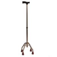 Four-Legged Walking Aid Crutches Aluminum Alloy Telescopic Adjustable Anti-Slip Old Cane MUMUJIN