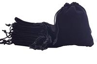 Sansam 50pcs Black Drawstrings Velvet Bags for Jewelry, Gift, Wedding Favors, Candy Bags, Party Favors, 4.0x4.8''