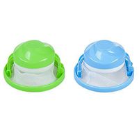 Pollyhb Reusable Washing Machine Floating Lint Mesh Bag Portable Washer Lint Catcher, Hair Filter Net Pouch, Washer Hair Catcher, Floating Ball Pouch (2 PC, Blue,Green)