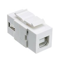 ACL USB 2.0 Type A Female To Type B Female Adapter (Reversible) Keystone Insert, White, 2 Pack