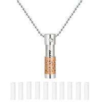 316L-Stainless Steel Aromatherapy Diffuser"Only Love" Pendant Perfume Bottle for Essential Oils Cremation Urn Necklace for Ash
