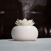 Accrie 200ML Ceramic Ultrasonic Aroma Humidifier Air Diffuser Simplicity Lotus Shape Purifier Atomizer Essential Oil Diffuser White