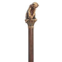 Kitty cat Walking Cane for The cat Lover. Solid Resin cat Playing with Yarn on Hardwood Shaft. Perfect Gift for The cat Lover