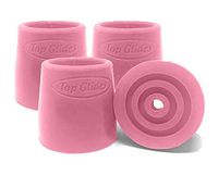 Top Glides Steel-Reinforced Walker, Commode, and Bath Bench Replacement Rubber Tips, Pink, 1 1/8" (Pack of 4) …