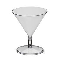 Party Essentials Miniware Hard Plastic 2 Oz. Martini Mini Glasses, Mini Martini Glasses, Pack of 12