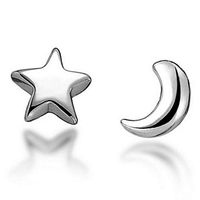 Charm Silver Plated Jewelry Gifts Lovely Women Moon New Stud Earrings Star Accessory Fine Designer Novelty Pendant Girls Prom Bangle Comfortable Comfy Casual