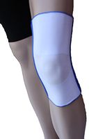 Alpha Medical Compression Support Knee Brace with Support Stays (X-Large, White w/Blue Trim)