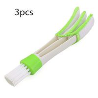 BOLLAER Mini Duster for Car Air Vent, 3pcs Portable Removable Double Head Cleaning Brush, Dust Collector Cleaning Cloth Tool for Keyboard Window Leaves Blinds Shutter