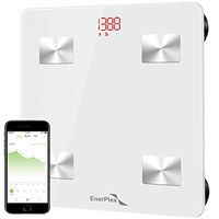 EnerPlex Luxury 2020 Model Bluetooth Body Fat Scale, Weight Scales Digital Smart Body Composition Wireless Analyzer BMI Scale Health Monitor with Smartphone APP, 396 lbs White
