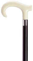 Men Derby Hook Cane Black Maple Shaft, Ivory Handle  -Affordable Gift! Item #HAR-9120138
