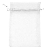 Beadaholique BX1294 WH Drawstring Gift Bags, 4 by 6-Inch, White Organza