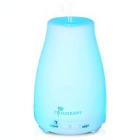 Diffuserlove 200ML Essential Oil Diffusers Ultrasonic Mist Humidifiers BPA-Free Aromatherapy Diffuser with 7 Color LED Lights Waterless Auto Shut-Off for Bedroom Office Kitchen