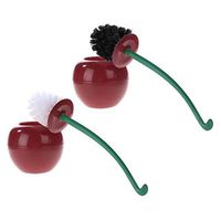 BCHZ Cute Cherry Shaped Toilet Scrub Cleaning Brush Tool With Holder Plastic Bathroom