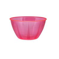 Party Essentials N724329 Hard Plastic 24-Ounce Small Serving Bowls, Neon Pink, 6-Count