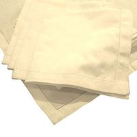 American Pillowcase Hemstitch Dinner Napkins Set of 12 - Ivory - One Dozen - 100% Egyptian Cotton - Elegant Cloth - Super Value Bulk 12 Pack
