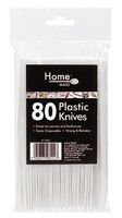 Home Maid 80 White Plastic Knives Ideal For Parties & Picnics