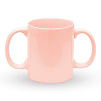 HealthGoodsIn- Two Handled Ceramic Mug to Aid Tremors | Dual Handle BPA-Free Drinking Mug for Secure Hold | 11.83 Fl. Oz. (350 Ml) (Peach)