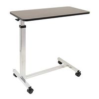 Non-Tilt Overbed Table with Wheels - 15 x 30 inches Height Adjustable Hydraulic - Locking Caster Wheels - Laptop Table for Bed, Bed Trays for Eating, Built to Hospital Bed Table Standards