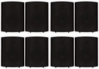 Theater Solutions TS425ODB Indoor or Outdoor Speakers Weatherproof Mountable Black 4 Pair Pack