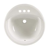 American Standard 0491019.020 Ronda Lyn Bathroom Sink, 198 Mm H W X 19-1/8 in D, Vitreous China, 15" x 12-1/8", White