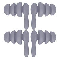Milisten Ear Plugs Noise Cancelling Earplugs Reusable Silicone Soundproof Waterproof Earplugs Hearing Protection for Sleeping Shooting Travel Swimming 2 Pairs Light Grey