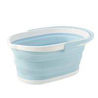 Urnanal Collapsible Plastic Bucket, Portable Car Wash Bucket Foldable Mop Bucket, Large Capacity Rectangular Thickened Storage Bucket Handy Basket, 46× 30.3× 20.4cm