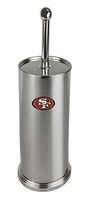 The Furniture Cove Stainless Steel Finish Toilet Brush with Holder Featuring Your Favorite Football Team Logo Vinyl Decal (49ers)