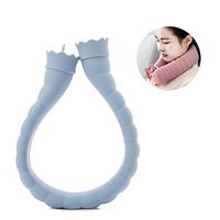 WYQWANLJX U Shape Hot Neck Protection PVC Hot Water Bottle with Plush Cloth, Hot Water Bag with Removable Cover Back Stress Ache,Blue