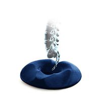 Comfort Donut Pillow Seat Cushion Pain Relief - PU Foam Perfect for Hemorrhoid Treatment, Prostate, Bed Sores, Pregnancy Pain, Tailbone Pain (Color : Navy)