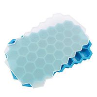 FAgdsyigao 37 Cubes Ice Cube Tray,Silicone Honeycomb Shape Ice Cube Tray Maker Mold Storage Container Blue B