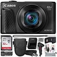 Canon PowerShot SX740 HS Digital Camera (Black) with 32GB Card & Point and Shoot Case Photo Savings Basic Bundle
