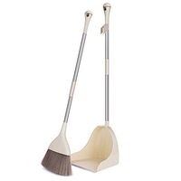 HEHUIHUI- Upright long handle and brush cleaning kit, long handle broom set HHH (Color : Beige)