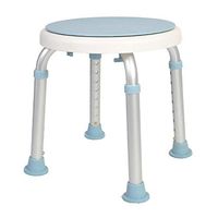 XH Heavy Duty Shower Chair Load Bearing 299lb, Aluminum Alloy Padded Comfort Seat Top, Round Seat Height Adjustable Non Slip Tub Safety (Tool-Free Installation)