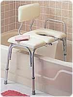 Vinyl-Padded Bathtub Transfer Benches - Deluxe with full seat