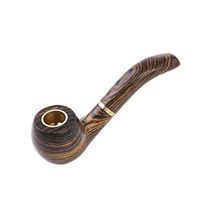 LEZDPP All Solid Wood Pipe Handmade Blood Sandalwood Gold Sandalwood Mouth Bucket Handle Filter Pure Copper Tobacco (Color : A)