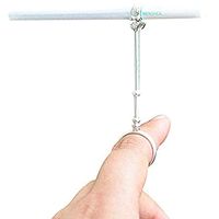 Lady Retro Smoking Ring Holder Small Hand Shelf Cigarette Holder Pipe (Silver, S)