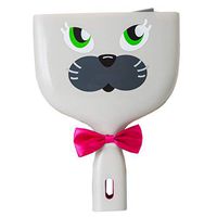 Vigar Felix Handy Set, 2-Piece Feline-Themed Dust Pan Set, Includes Brush and Pan with Ergonomic Handles and Hanging Hole, Grey